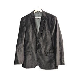 J Ferrar Men's Size 40 Medium Modern Fit Blazer Black Velvet Suit Jacket